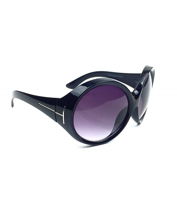 Oversized Round Black Designer Sunglasses