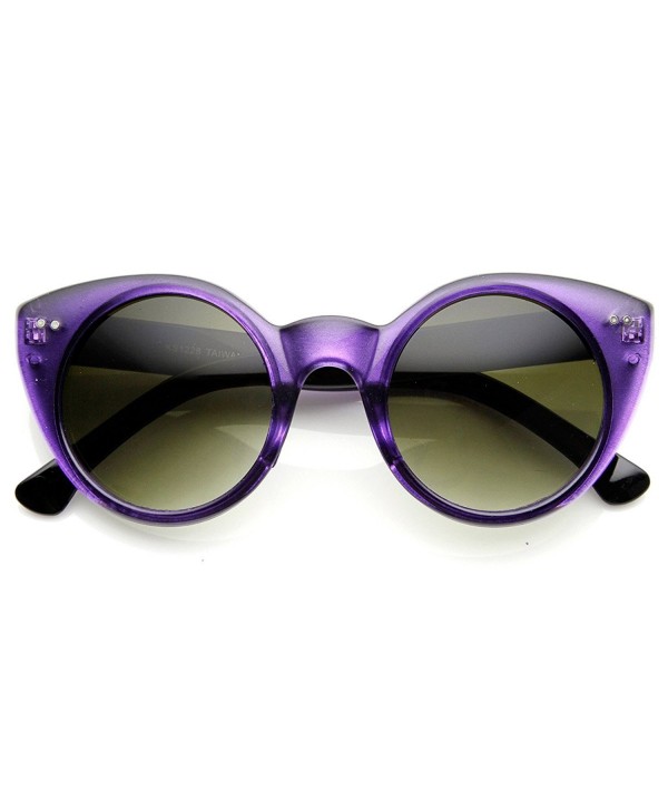 Womens Chic Round Circular Pointed Cat Eye Sunglasses - Purple ...