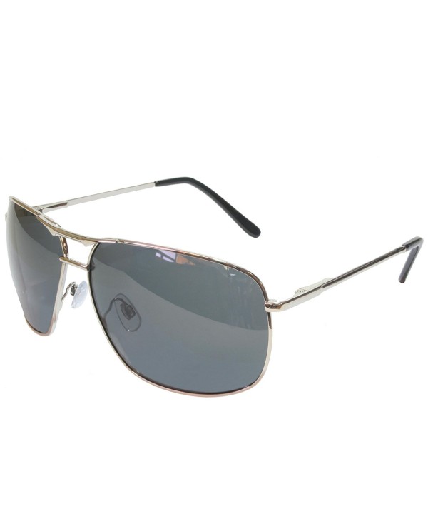 Polarized Square Aviator Sunglasses Silver