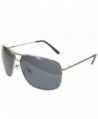 Polarized Square Aviator Sunglasses Silver
