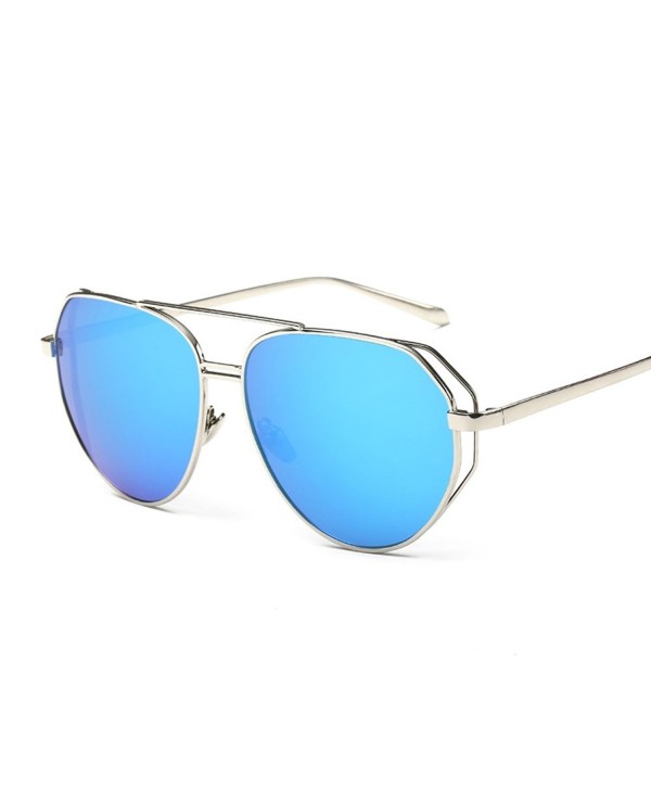 Women Rimless Oversized Aviator Sunglasses Colorful Lens Rivet Fashion ...
