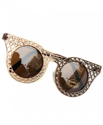 SUNROLAN Rim Round Oversized Sunglasses fhC41Brown