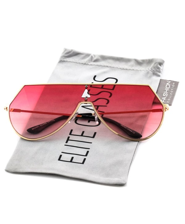 Oversize Aviator Mirrored Rimless Sunglasses