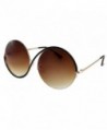 Oversized Round Metal Rimless Sunglasses