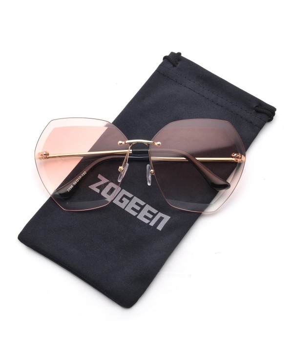 ZOGEEN Oversized Rimless Sunglasses Women