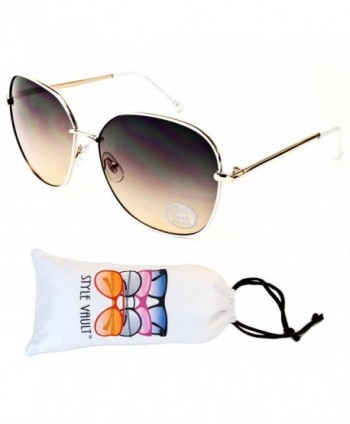 Style Vault Butterfly Sunglasses Gold Brown