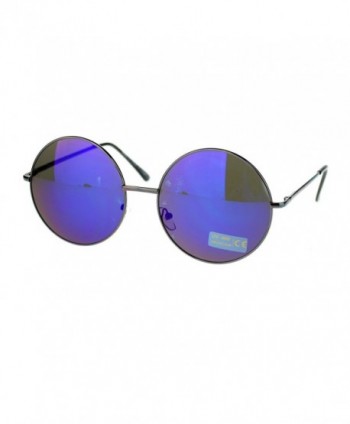 Hippie Circle mirrored Sunglasses Gunmetal