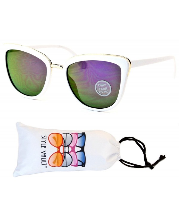 WM3027 vp Steampunk Oversized Sunglasses White Amethyst