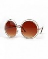 Womens Oversized Double Sunglasses Gold GradientBrown