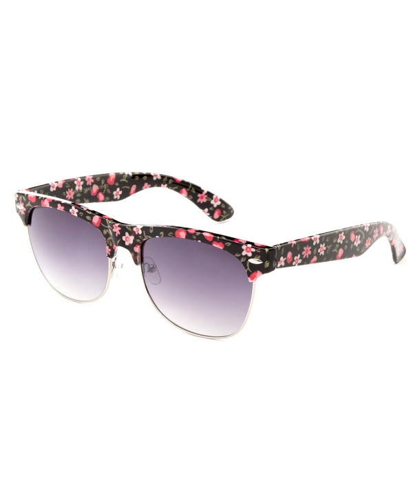 Newbee Fashion Floral Semi Rimmed Sunglasses