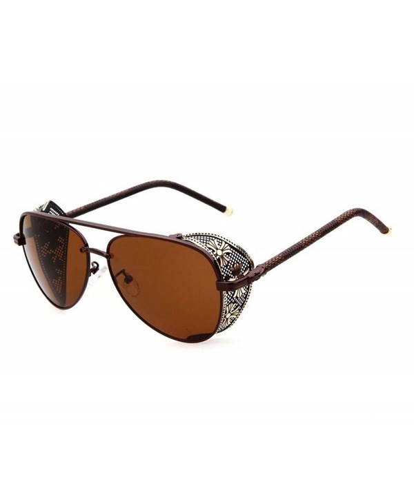 TELAM Steampunk Leather Mirror Sunglasses