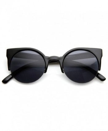zeroUV Fashion Semi Rimless Circle Sunglasses
