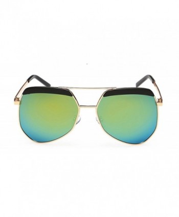 Oversized Yellow green Reflective Polarized Sunglasses