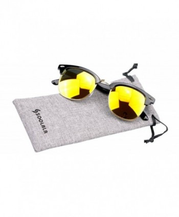 SOOLALA Clubmaster Classic Semi Rimless Sunglasses
