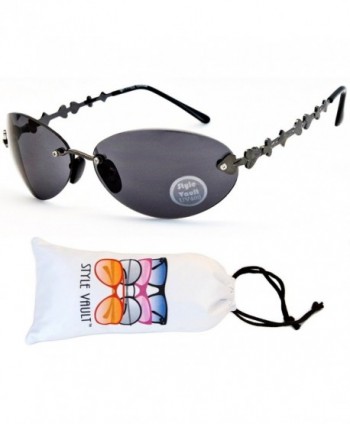 Style Vault Oversized MetalSunglasses Gunmetal Dark