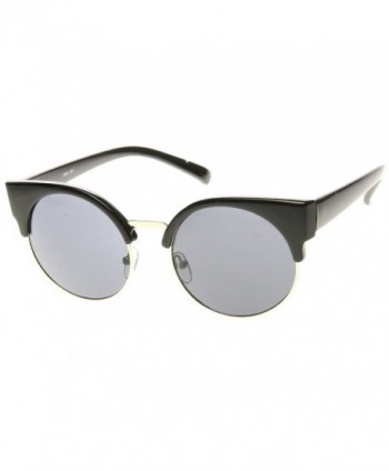 zeroUV Circle Semi Rimless Sunglasses Black Gold
