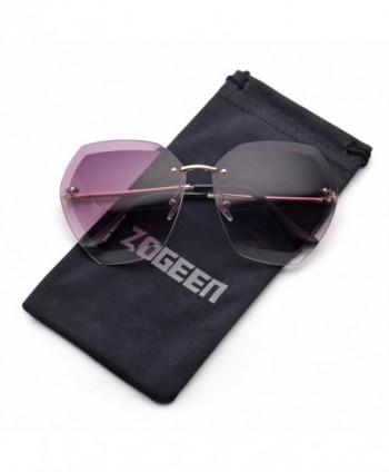 ZOGEEN Oversized Rimless Sunglasses Purple