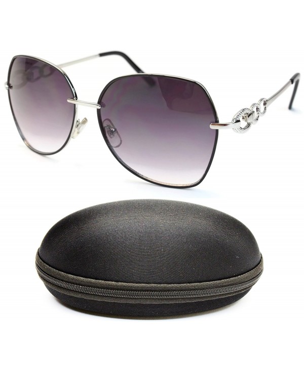 Designer Eyewear Butterfly Sunglasses Silver Smoked