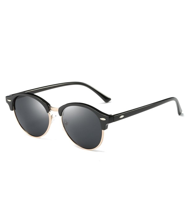 AZORB Polarized Clubmaster Sunglasses Semi Rimless