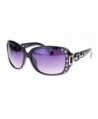 Oversized Rectangular Rhinestone Encrusted Sunglasses