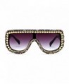 Slocyclub Rectangular Oversized Sunglasses Rhinestone