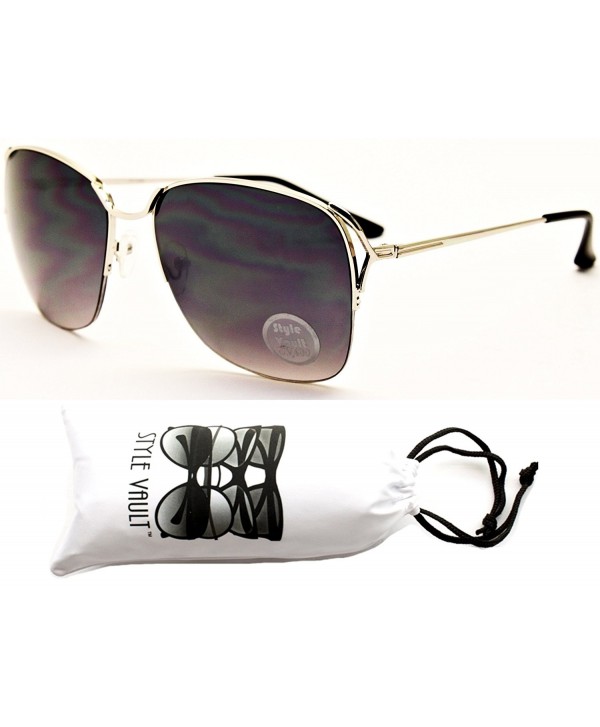 WM506 vp Semi Rimless Oversized Sunglasses Black Smoked