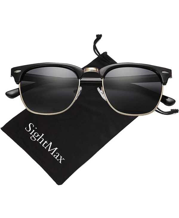 SightMax Polarized Classic Semi Rimless Sunglasses