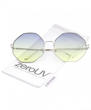 zeroUV Oversize Colored Sunglasses Blue Yellow