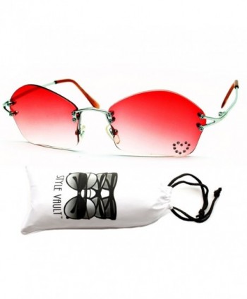 Style Vault Rhinestone Sunglasses Silver red