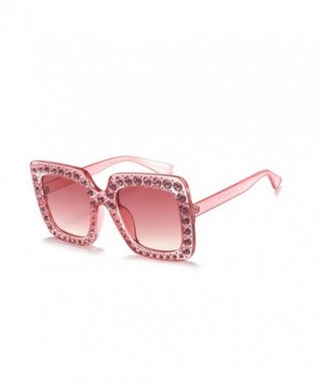 Oversized Diamond Sunglasses Handmade pink