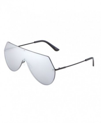 Rimless Oversized Shield Aviator Sunglasses