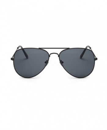 Coolsunny Classic Aviator Sunglasses Black Gray