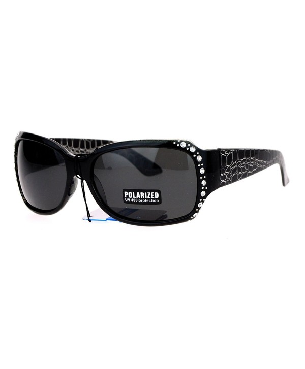 Polarized Rhinestone Rectangular Butterfly Sunglasses