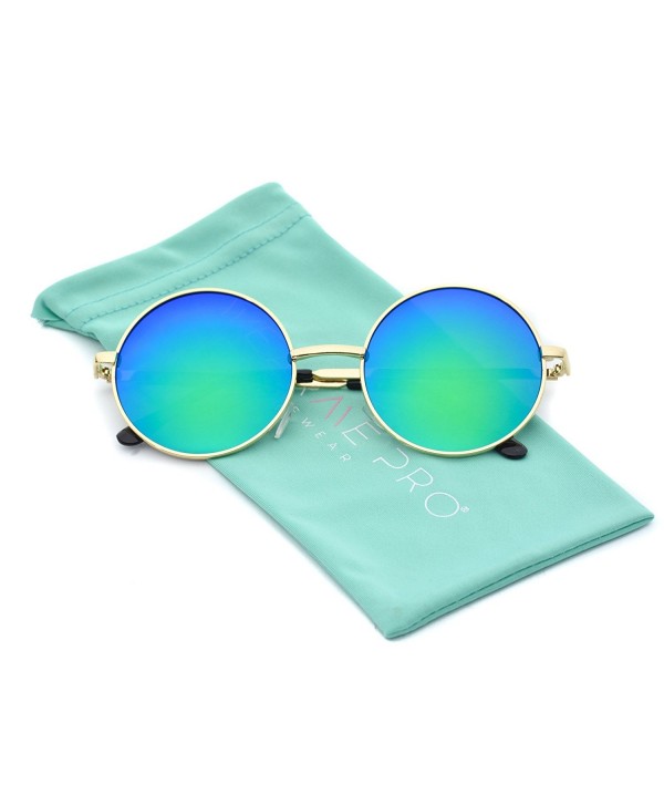 Mirrored Sunglasses Hippie Retro Round