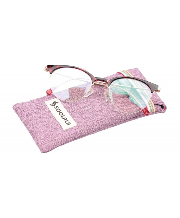 SOOLALA Stylish Clubmaster Eyeglasses Semi rimless