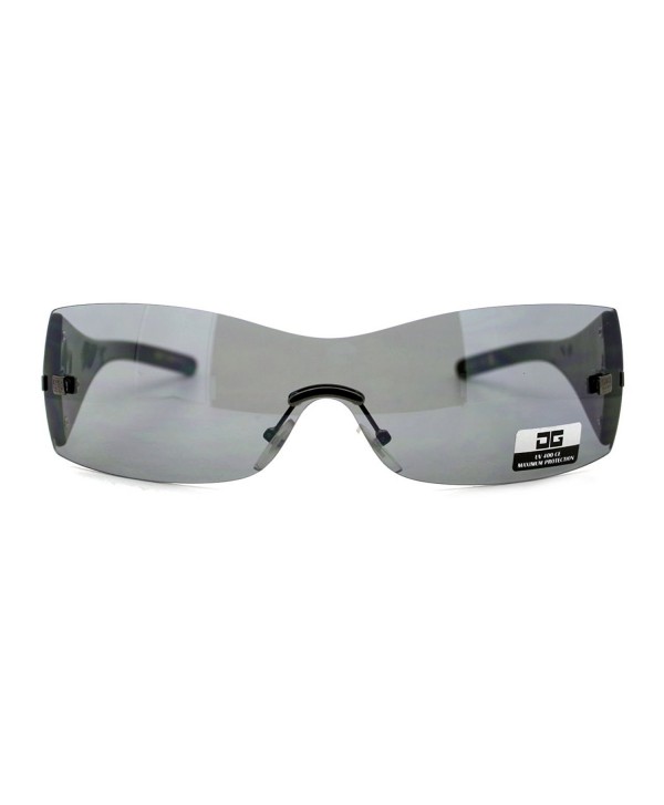 CG Eyewear Sunglasses Womens Rimless Rectangular Shield Frame Black ...