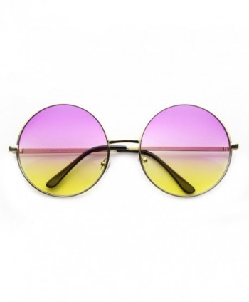 zeroUV Oversized Two Toned Sunglasses Purple Yellow