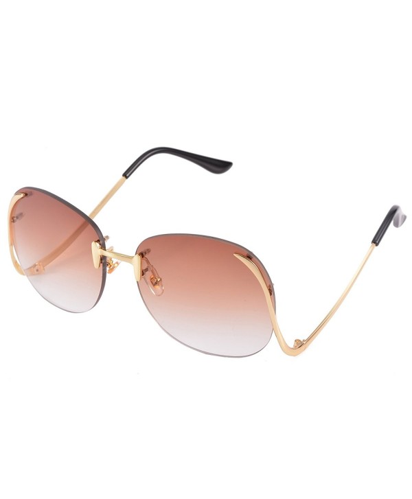 COASION Vintage Oversized Rimless Sunglasses