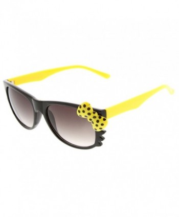 zeroUV Polka Dot Kitty Cat Sunglasses Black Yellow