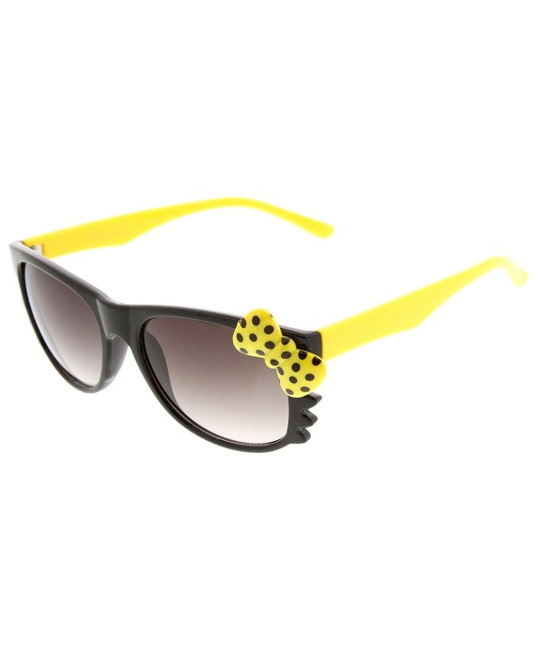 zeroUV Polka Dot Kitty Cat Sunglasses Black Yellow