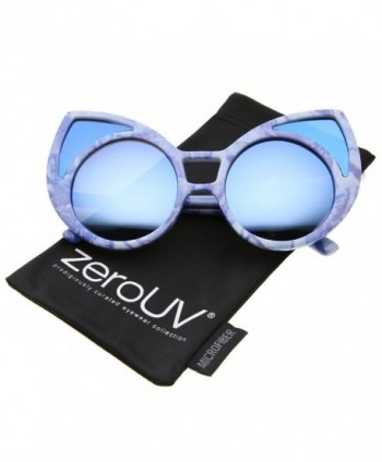 zeroUV Oversize Colored Sunglasses Blue White