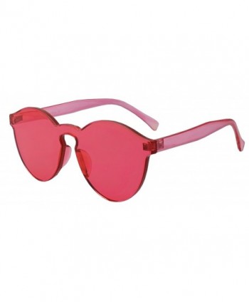 Colorful Oversize Rimless Sunglasses Transparent