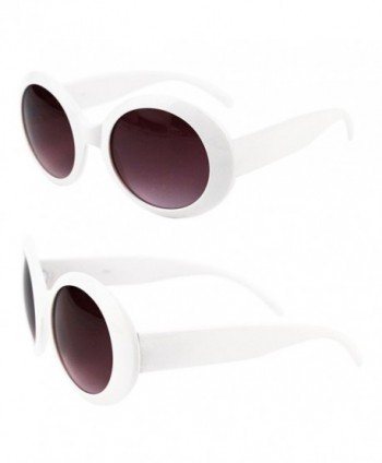 Womens Fashion Circle Sunglasses White GradientSmoke