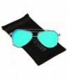 Reflective Double Bridge Aviator Sunglasses