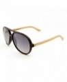 Wooden Aviator Sunglasses Black Natural