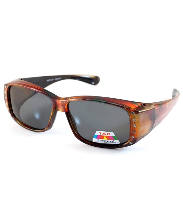 Floral Pattern Rectangular Polarized Sunglasses