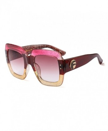 FEISEDY Oversized Sunglasses Glitter Inspired