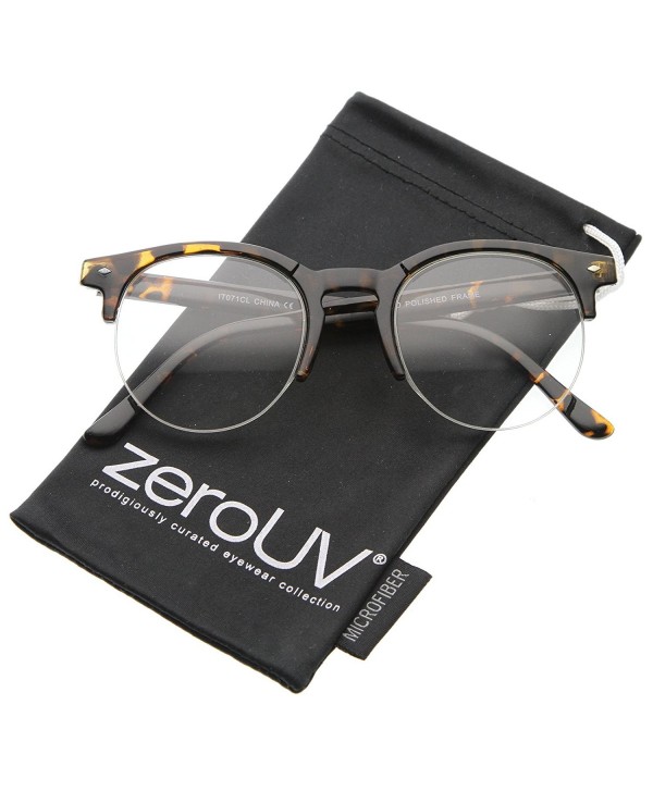 zeroUV Semi Rimless Rimmed Eyeglasses Tortoise