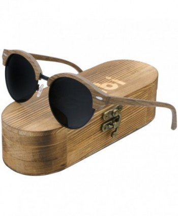 Ablibi Walnut Clubmaster Polarized Sunglasses