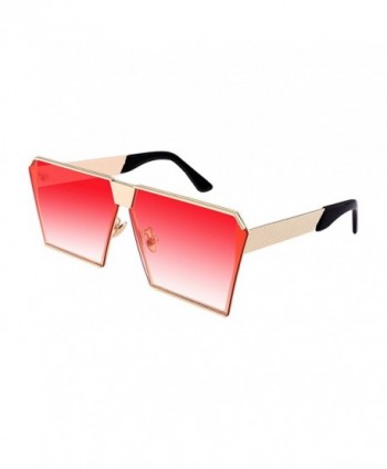 FEISEDY Square Mirrored Sunglasses Oversize